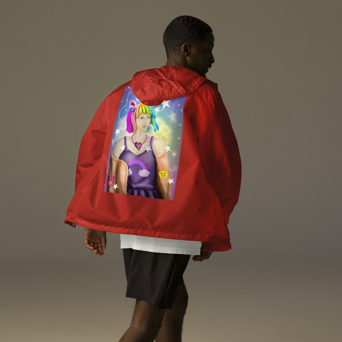 Bunny Bear Character Unisex lightweight zip up windbreaker