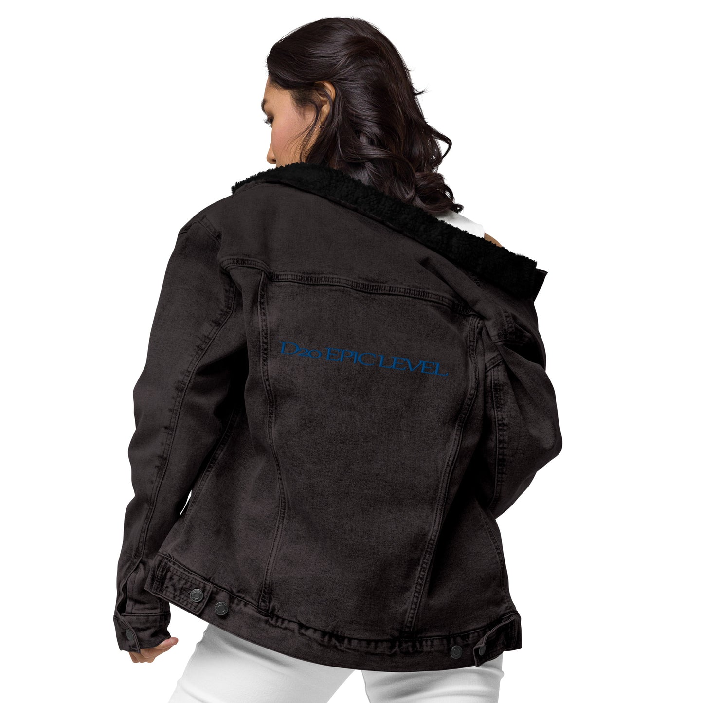 D20 Epic Level Logo Unisex denim sherpa jacket
