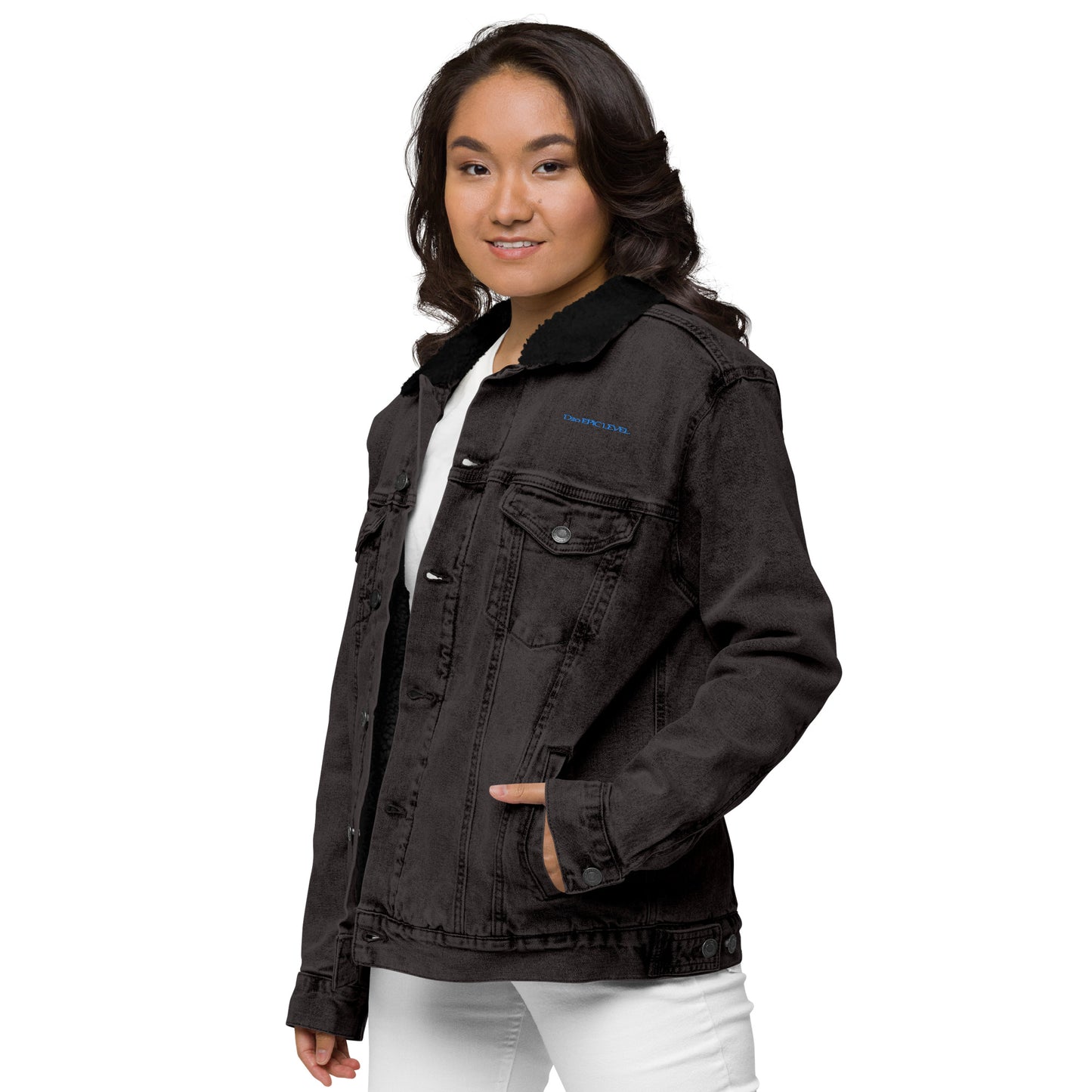D20 Epic Level Logo Unisex denim sherpa jacket