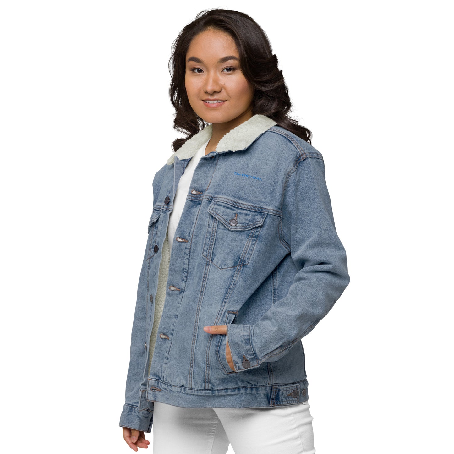 D20 Epic Level Logo Unisex denim sherpa jacket